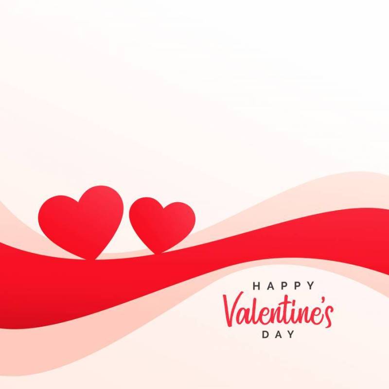 时尚的心和波背景情人节＃x27; s天