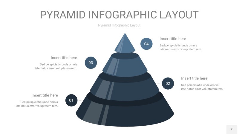 深蓝色3D金字塔PPT信息图表7