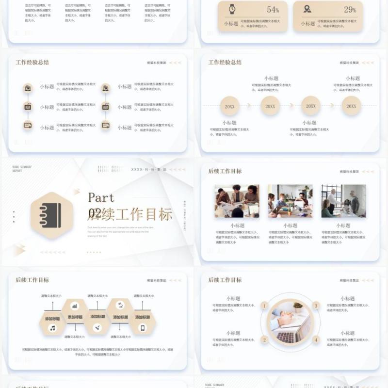 金色商务风工作总结汇报PPT通用模板