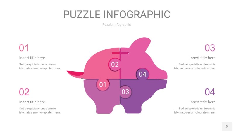 粉紫色拼图PPT图表5