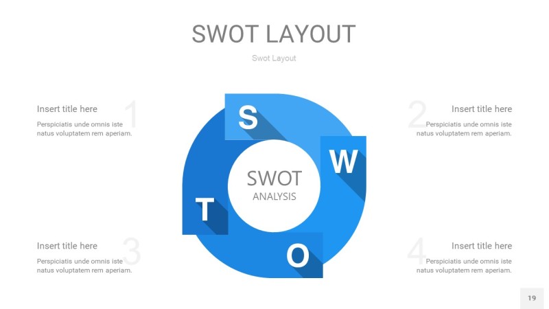 蓝色SWOT图表PPT19
