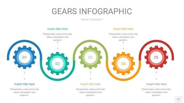 彩色齿轮PPT信息图17