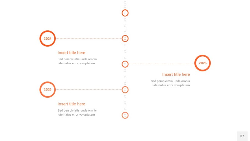 橘红色时间轴PPT信息图37
