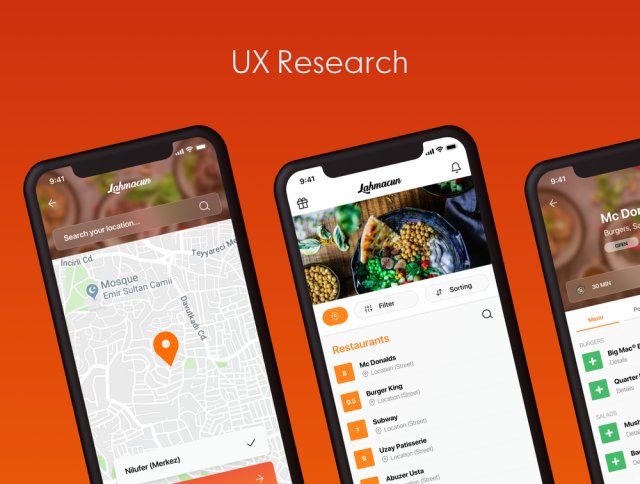 用于Sketch的Food Delivery Mobile UI UI工具包，Adobe XD。，Lahmacun - Food Delivery Mobile App UI Kit