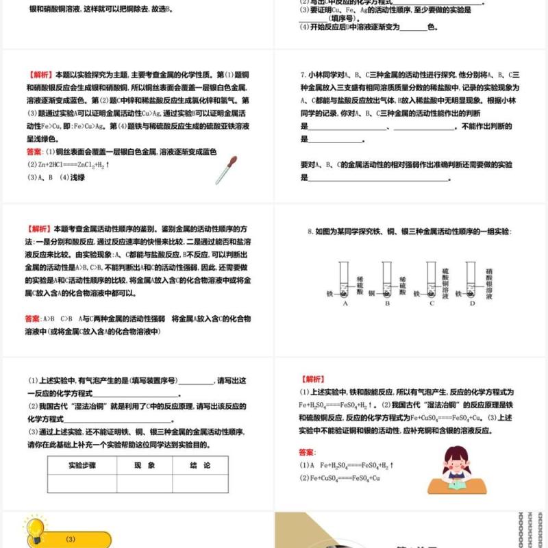 部编版九年级化学下册金属的物理性质和某些化学性质课件PPT模板