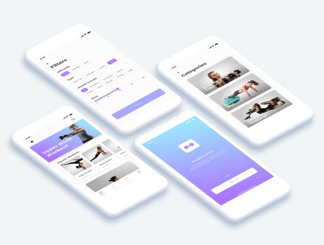 Run＆Fit Fitness App UI套件采用Sketch，XD和Figma，Run＆Fit Fitness App UI套件设计