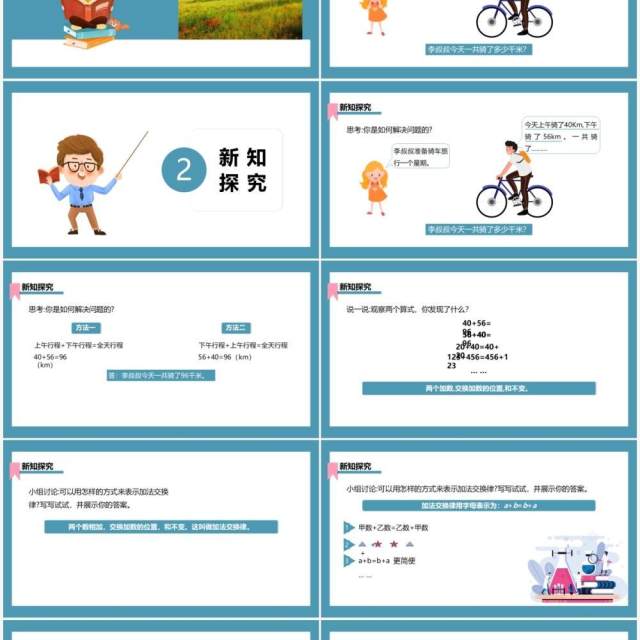 部编版四年级数学下册加法运算定律课件PPT模板 部编版四年级数学下册加法运算定律课件PPT模板