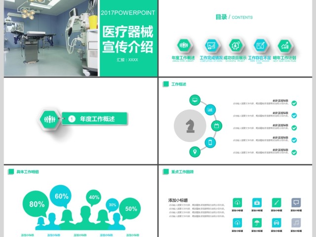 2017年医疗器械宣传介绍动态PPT模板