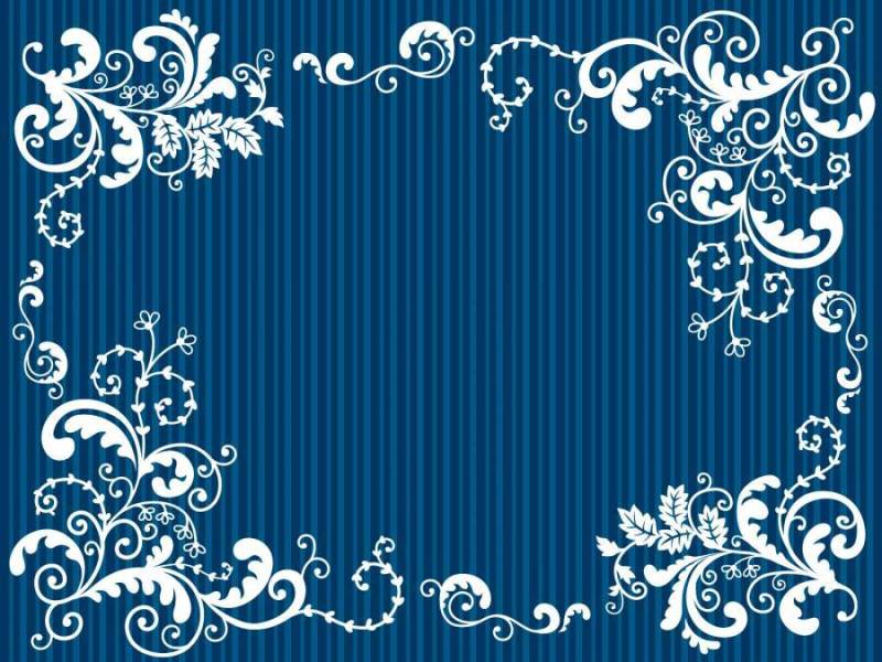 植物风格边界海军蓝