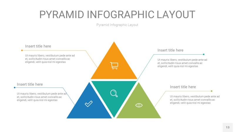 黄蓝绿色3D金字塔PPT信息图表13