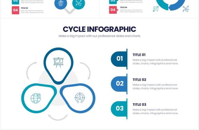 创意色彩循环关系信息图表PPT素材Cycle Powerpoint Infographics