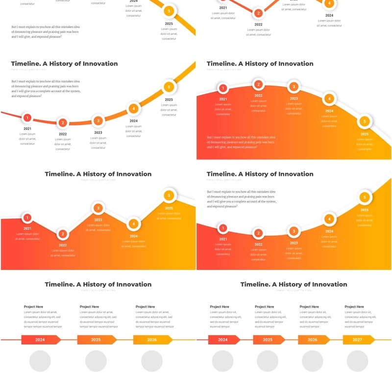 创新时间轴时间线PPT模板Timeline. A History of Innovation2