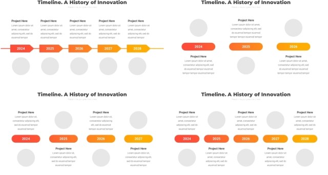 创新时间轴时间线PPT模板Timeline. A History of Innovation2