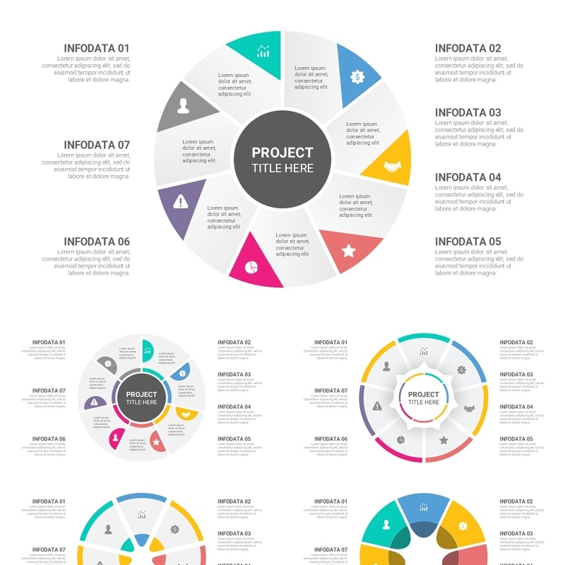 7步骤循环图信息图PPT模板素材7 Steps Cycle Infographics