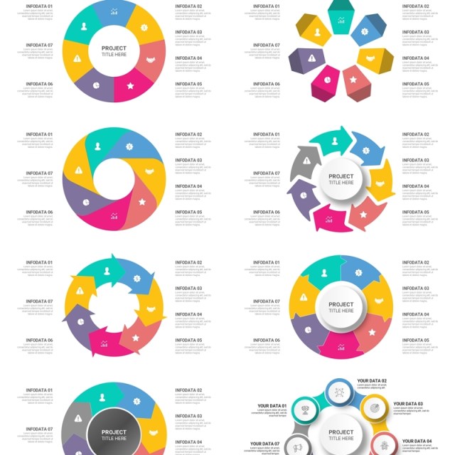 7步骤循环图信息图PPT模板素材7 Steps Cycle Infographics