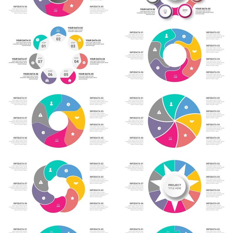 7步骤循环图信息图PPT模板素材7 Steps Cycle Infographics