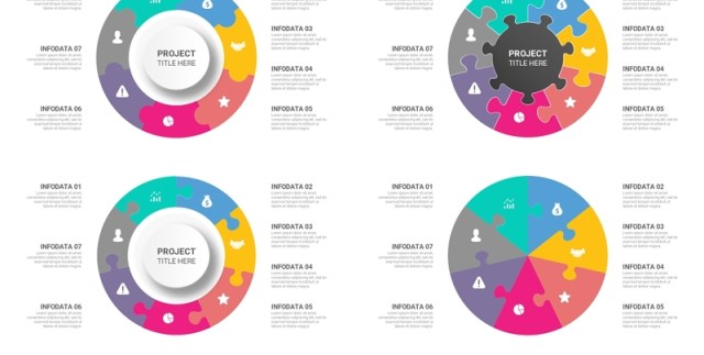 7步骤循环图信息图PPT模板素材7 Steps Cycle Infographics