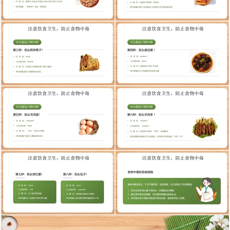 绿色简约风夏季健康饮食知识PPT模板