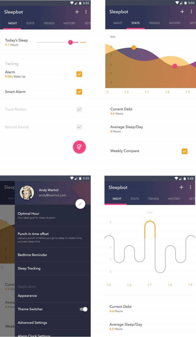 SleepBot Android UI