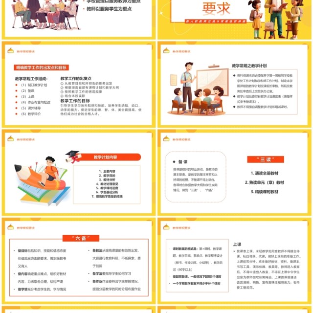 黄色卡通风教师教学常规工作培训PPT模板 黄色卡通风教师教学常规工作培训PPT模板