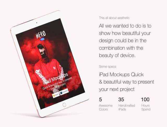 7精心打造的高品质iPad模型，适用于广告素材。，HERO iPad Mockups