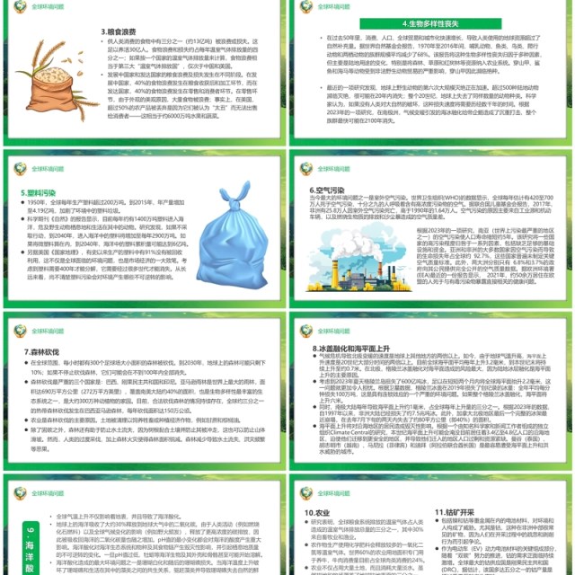 绿色清新风世界环境日介绍PPT模板