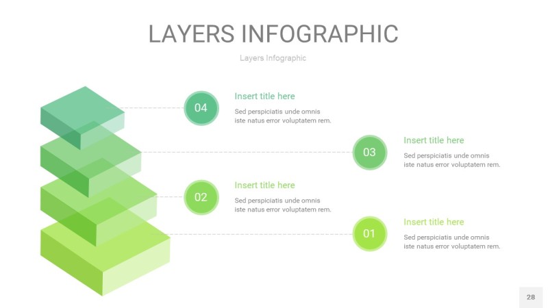 浅绿色3D分层PPT信息图28