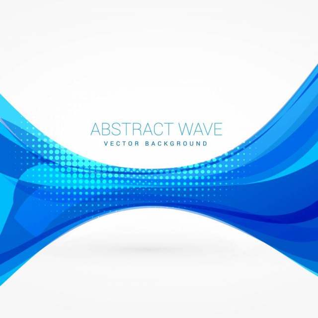 抽象的蓝色波浪矢量设计插画