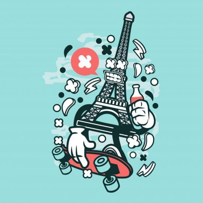 埃菲尔溜冰者卡通