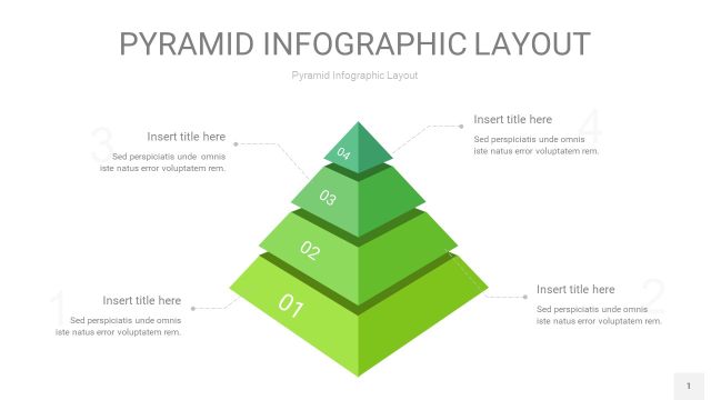 浅绿色3D金字塔PPT信息图表1