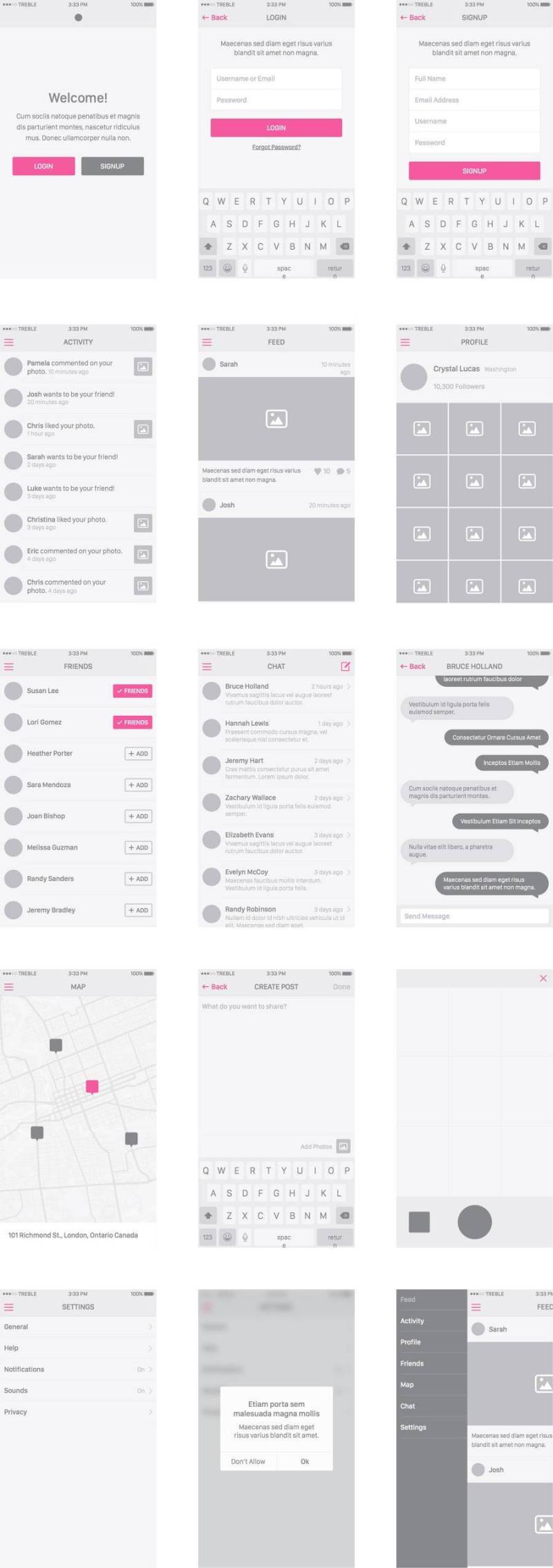 Snap iOS Wireframes