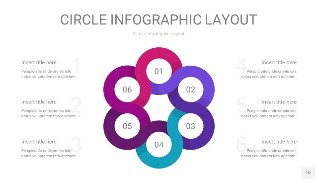 玫瑰紫色圆形PPT信息图10