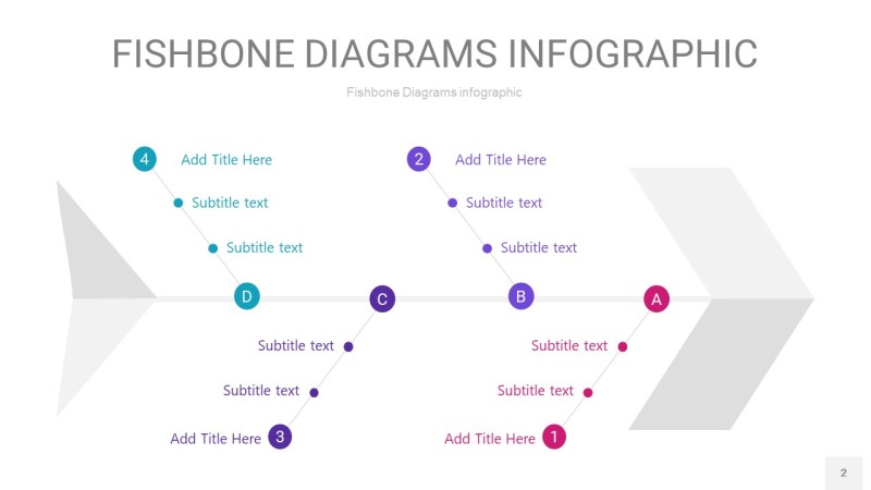 粉紫色鱼骨PPT信息图表2