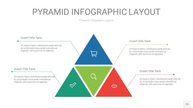 红绿色3D金字塔PPT信息图表13