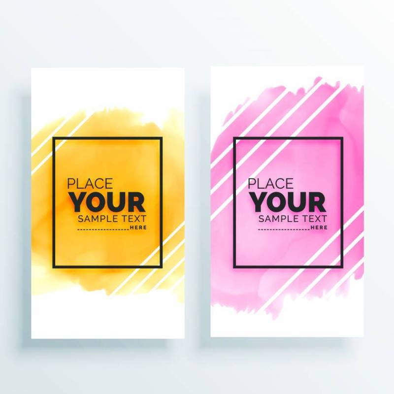 多彩套水彩横幅