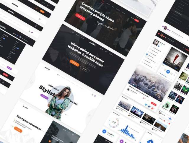 UI Kit由7种流行类别中的180多张优雅卡片组成！，Alaska UI Kit