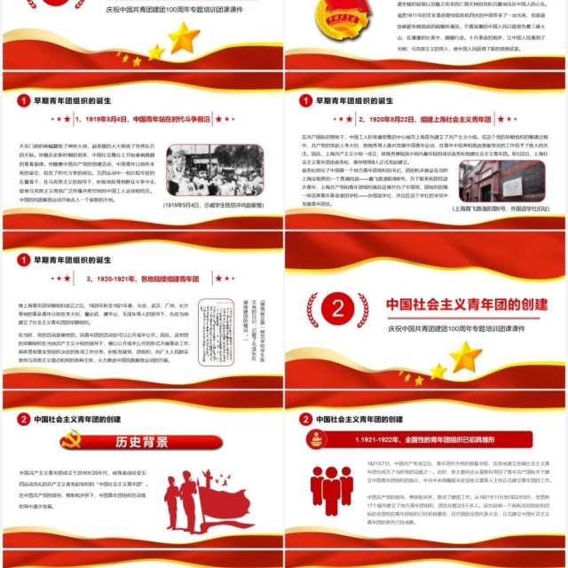 红色简约党政风中国青年运动史PPT模板 红色简约党政风中国青年运动史PPT模板