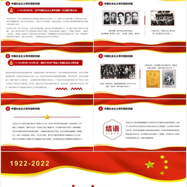 红色简约党政风中国青年运动史PPT模板 红色简约党政风中国青年运动史PPT模板