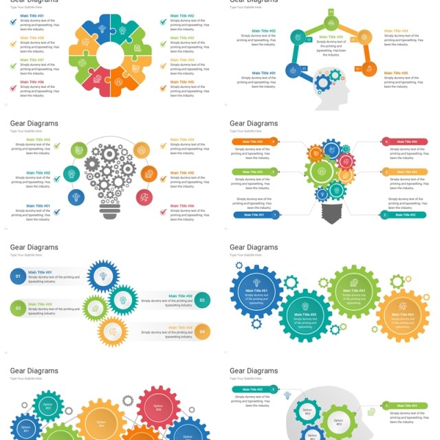 齿轮关系图信息图PPT模板Gear Diagrams