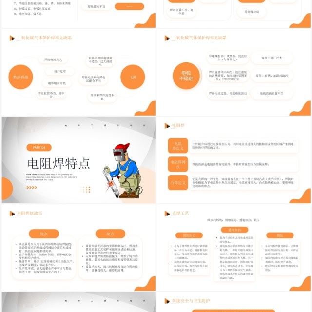 橙色简约风电焊工操作培训PPT模板 橙色简约风电焊工操作培训PPT模板