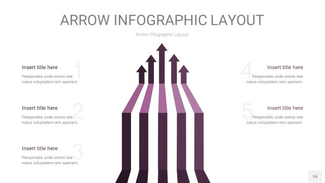 深紫色箭头PPT信息图表16