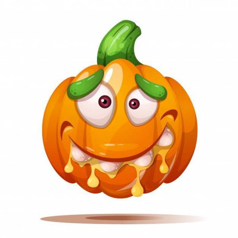 Cute, funny, crazy pumpkin characters