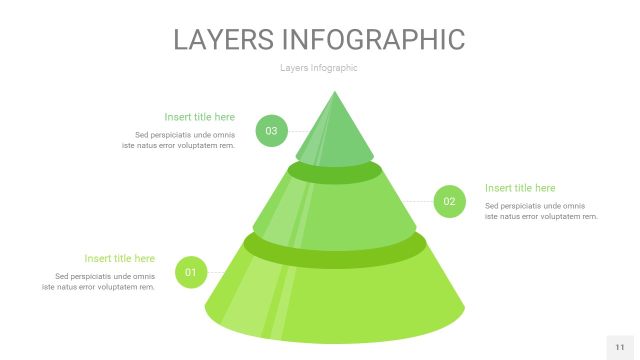 浅绿色3D分层PPT信息图11