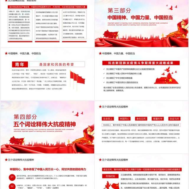 学习全国抗击新冠肺炎疫情表彰大会重要讲话党政党建动态党课PPT模板