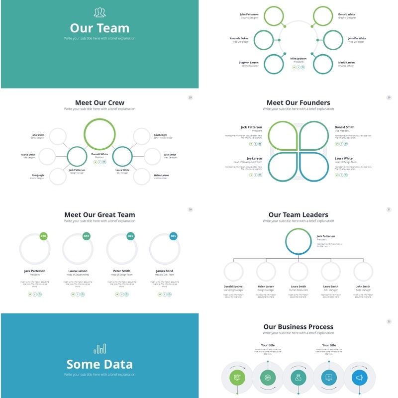 绿色商业创业公司信息图PPT模板Green Business Startup PowerPoint