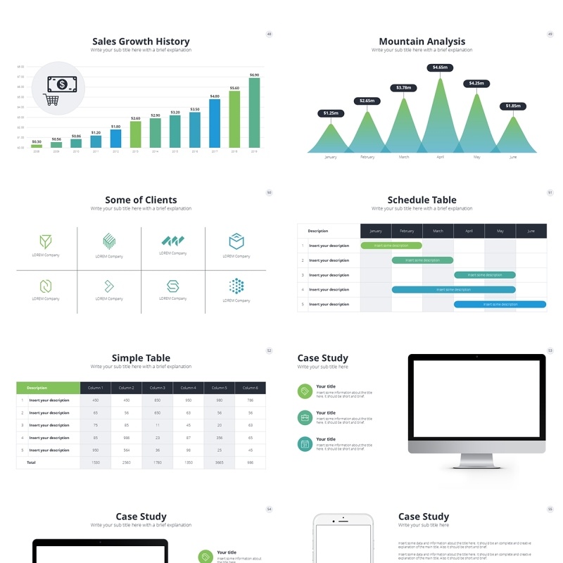 绿色商业创业公司信息图PPT模板Green Business Startup PowerPoint