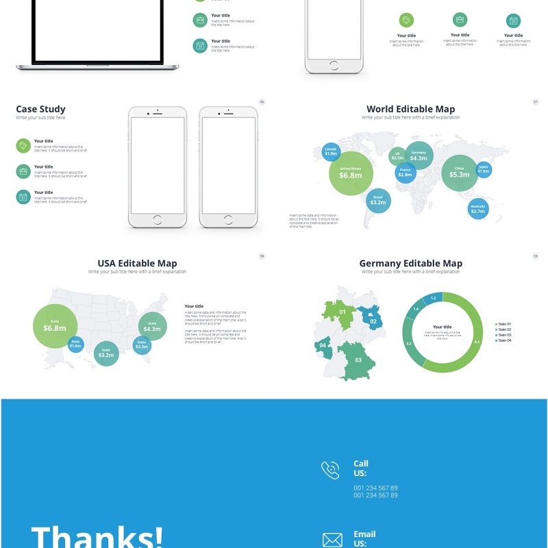 绿色商业创业公司信息图PPT模板Green Business Startup PowerPoint