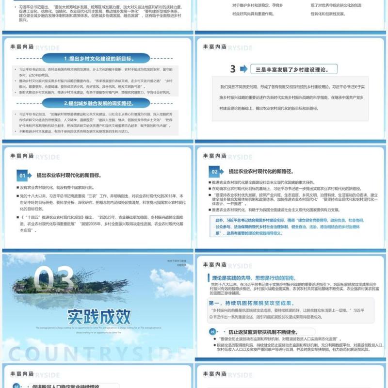 蓝色简约实施乡村振兴战略介绍PPT模板