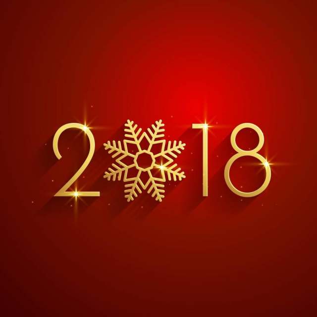 新年快乐2018年红色金色背景设计