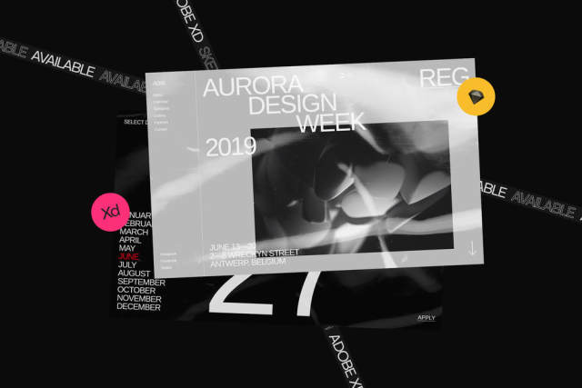 Sketch和Adobe Xd Ui Kit,Aurora Events设计套件 Sketch和Adobe Xd Ui Kit,Aurora Events设计套件